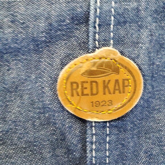 Red Kap Jeans Mens Size 46x32 Blue Denim Adjustable Bib Overalls - Picture 2 of 10